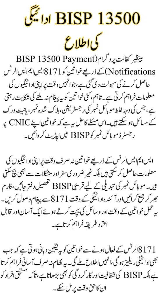 How to Activate BISP 13500 Payment Notifications Through 8171 SMS Alerts